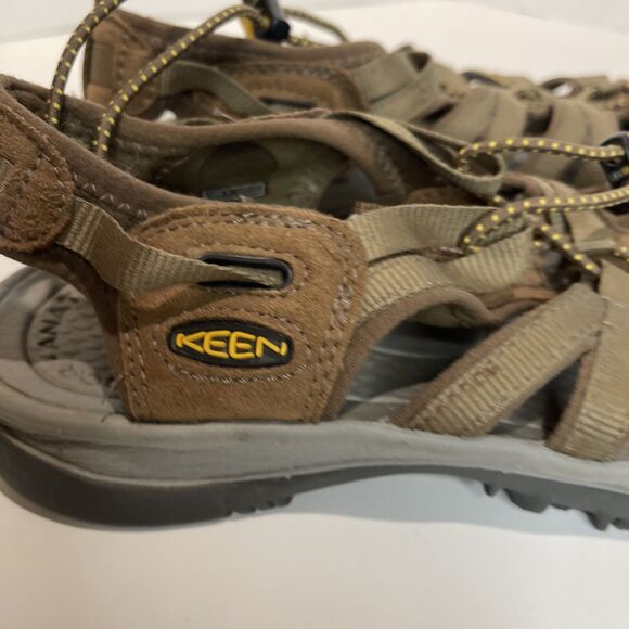 Keen Women's Whisper Sandals Coffee Liqueur/Keen Yellow Size 9 - Picture 5 of 10